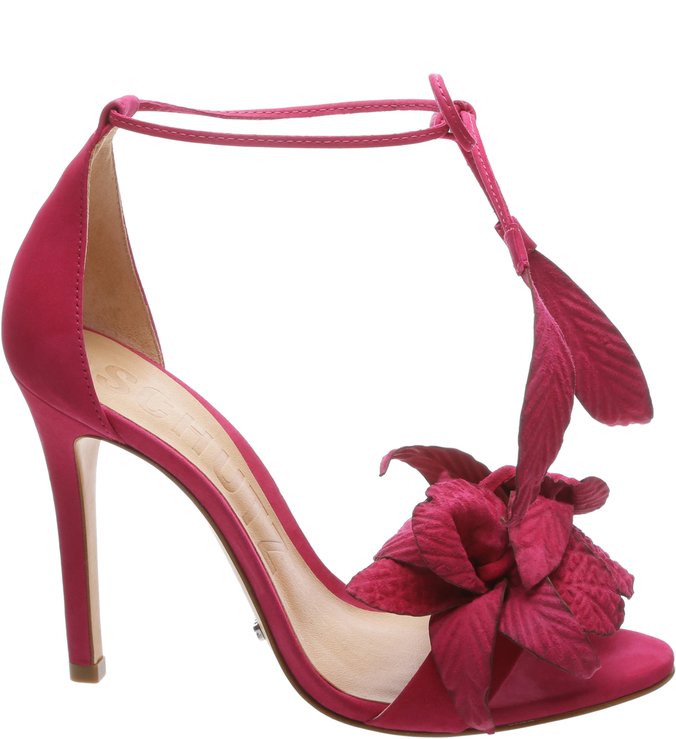 Sandália Flower Lace Up Bright Rose