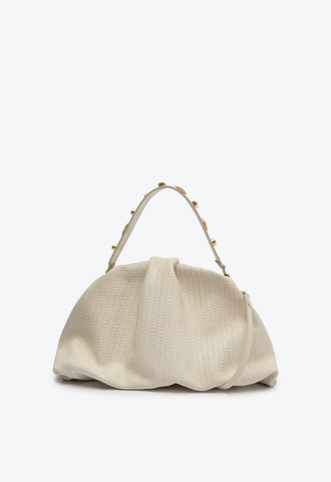Bolsa Maxi Pouch Couro Branca