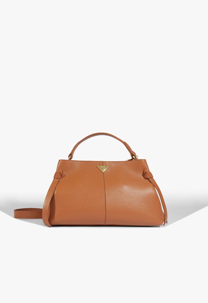 Bolsa Média Gilian Couro Marrom-Clara