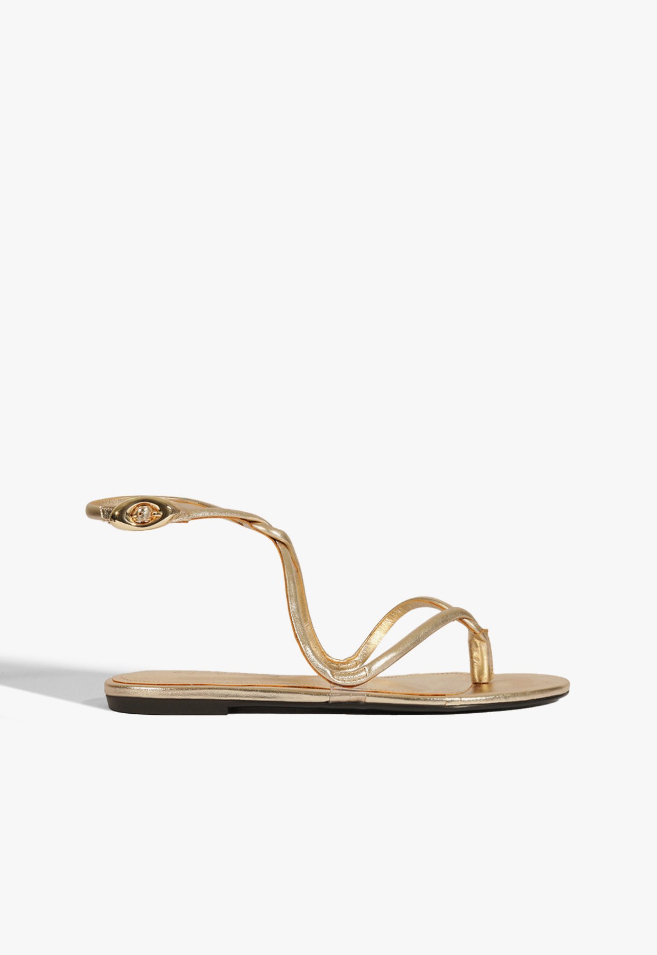 Sandália Rasteira Glam Curves Dourada | Schutz