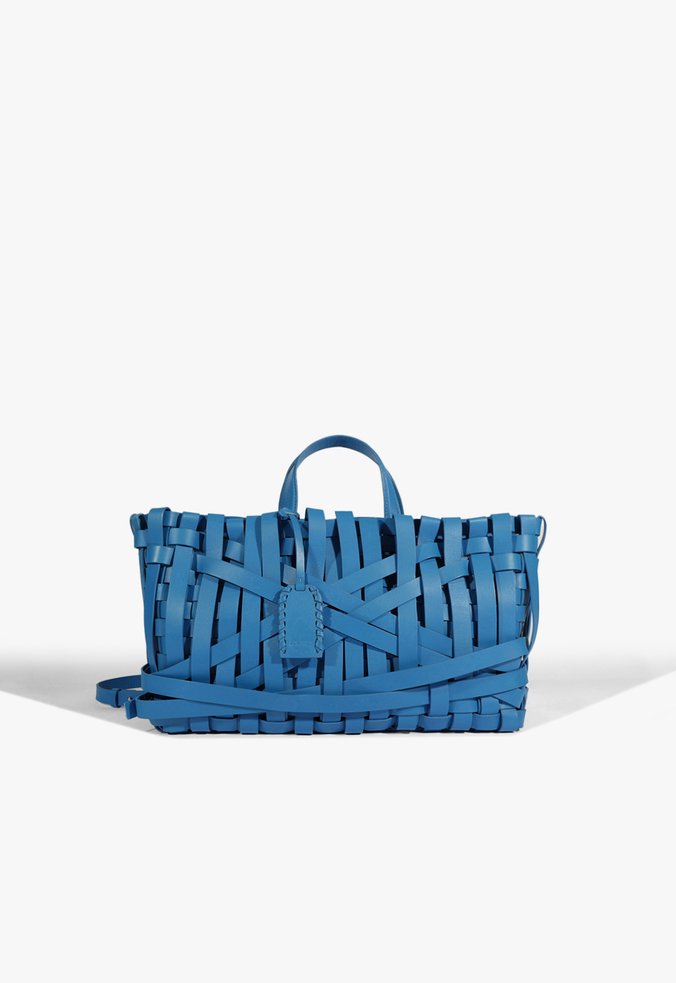 Bolsa Tote Média Raylay Couro Azul