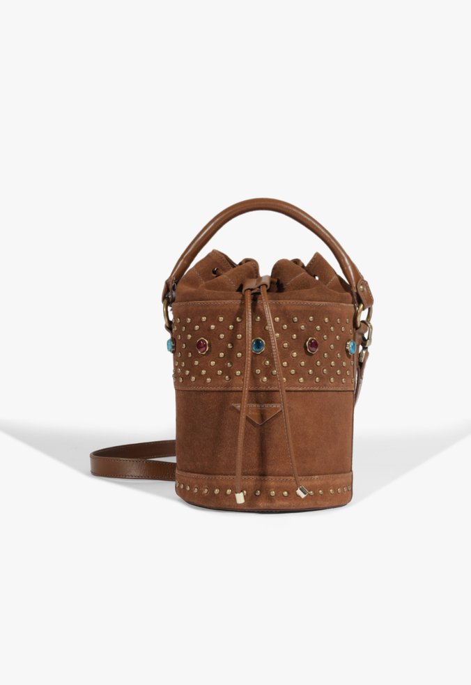 Bolsa Bucket Gleam Camurça Marrom