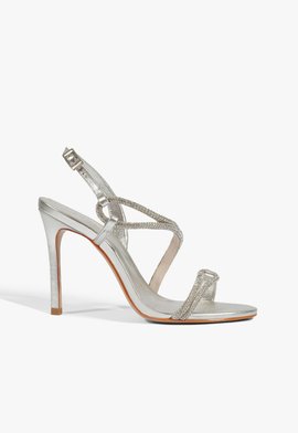 Sandália Glam Salto Fino Prata