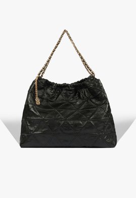 Bolsa Hobo Média Couro Preta