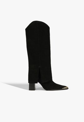 Bota Raffaela Up Cloak Camurça Preta