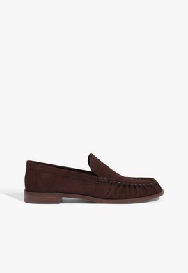 Mocassim Tyla Bico Redondo Franzido Couro Marrom