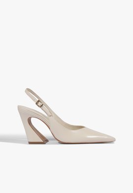 Scarpin Lexi Block Bico Fino Couro Branca