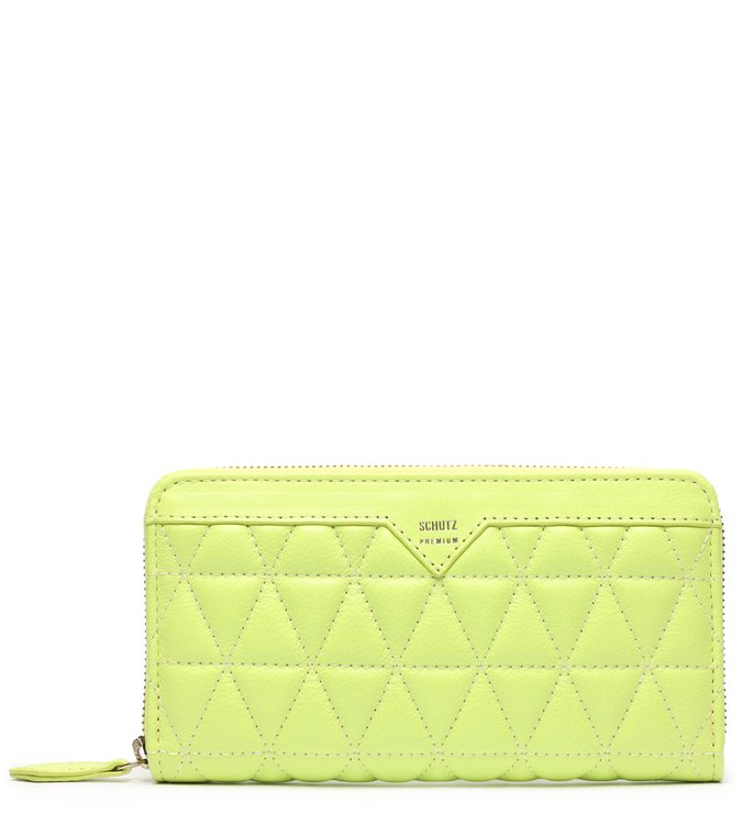 Carteira 944 Grande Couro Verde Neon