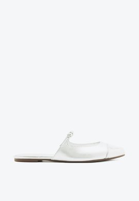 Sapato Mule Verniz Prata