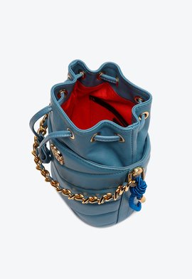 Bolsa Bucket Média Riviera Couro Azul