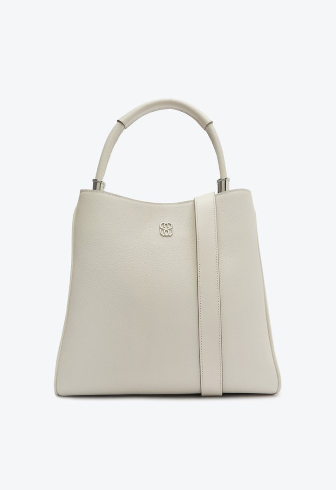 Bolsa Tote Média Lorena Cozy Couro Branca