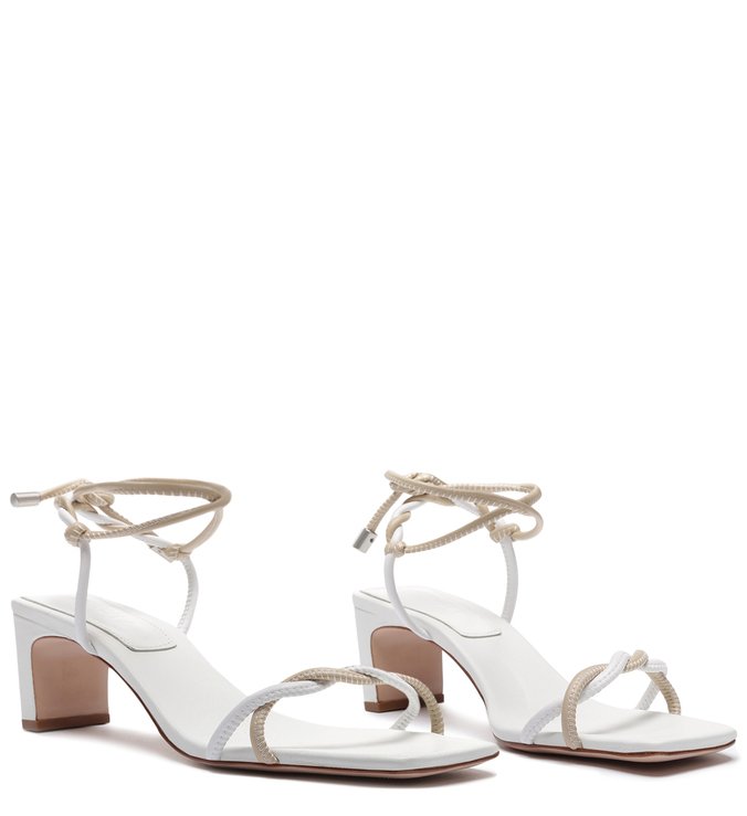 Sandália New Minimal Mid Heel Twist White Sandália New Minimal Mid Heel Twist White