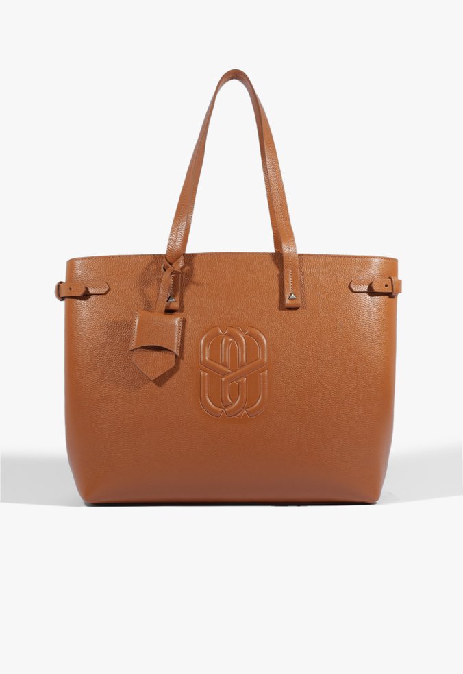 Bolsa Shopping Couro Laranja
