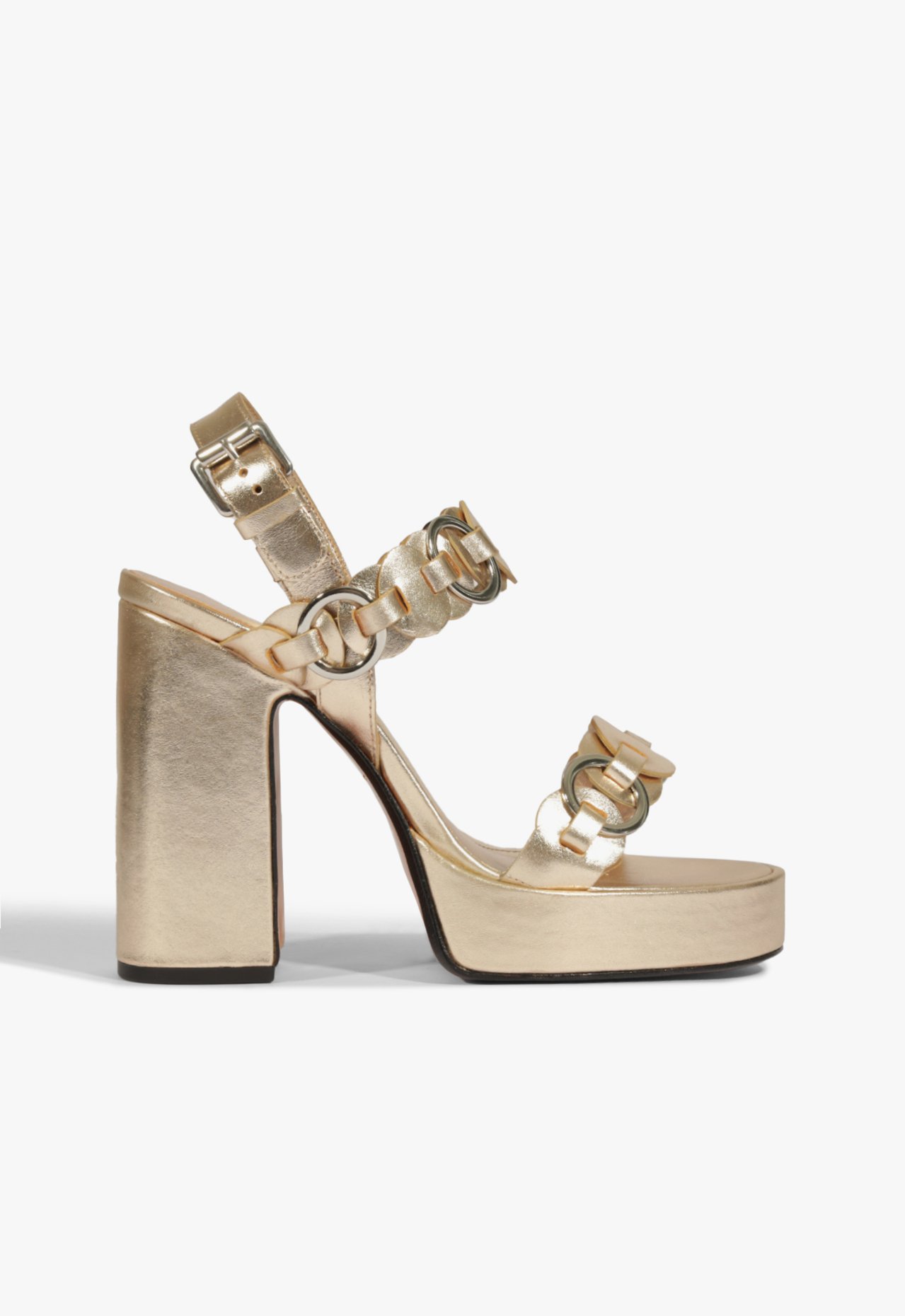Sandália Plataforma Selina Couro Dourada | Schutz