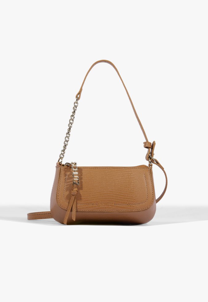 Bolsa Tiracolo Tina Croco Pequena Marrom