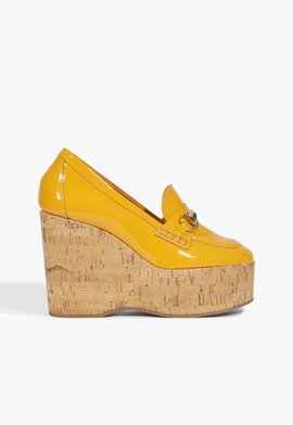 Mocassim Plataforma Angel Couro Amarelo