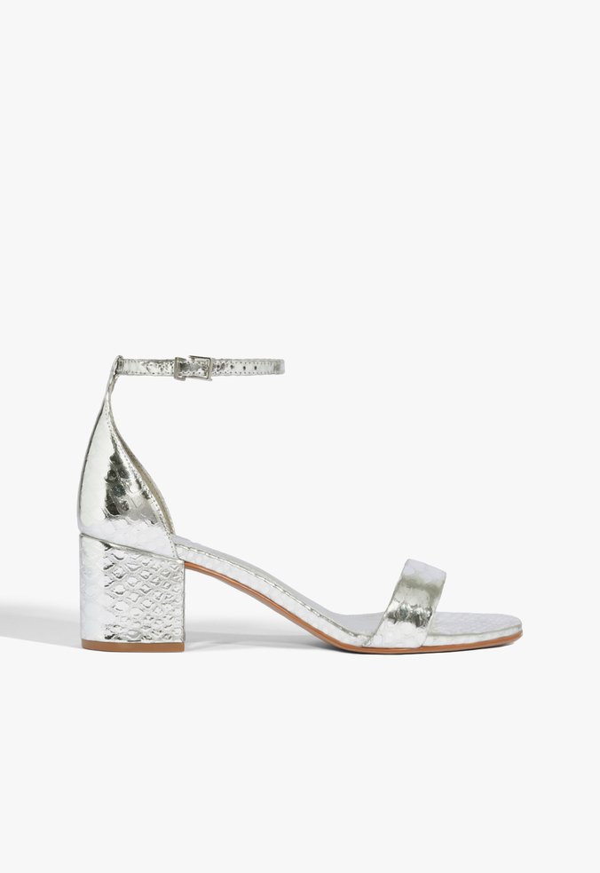 Sandália Block Heel All Prata