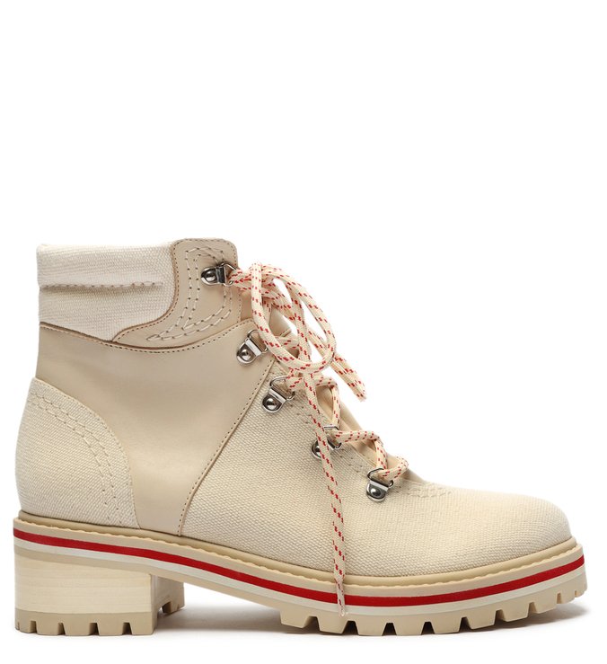 Bota Tratorada Esportiva Lona Creme