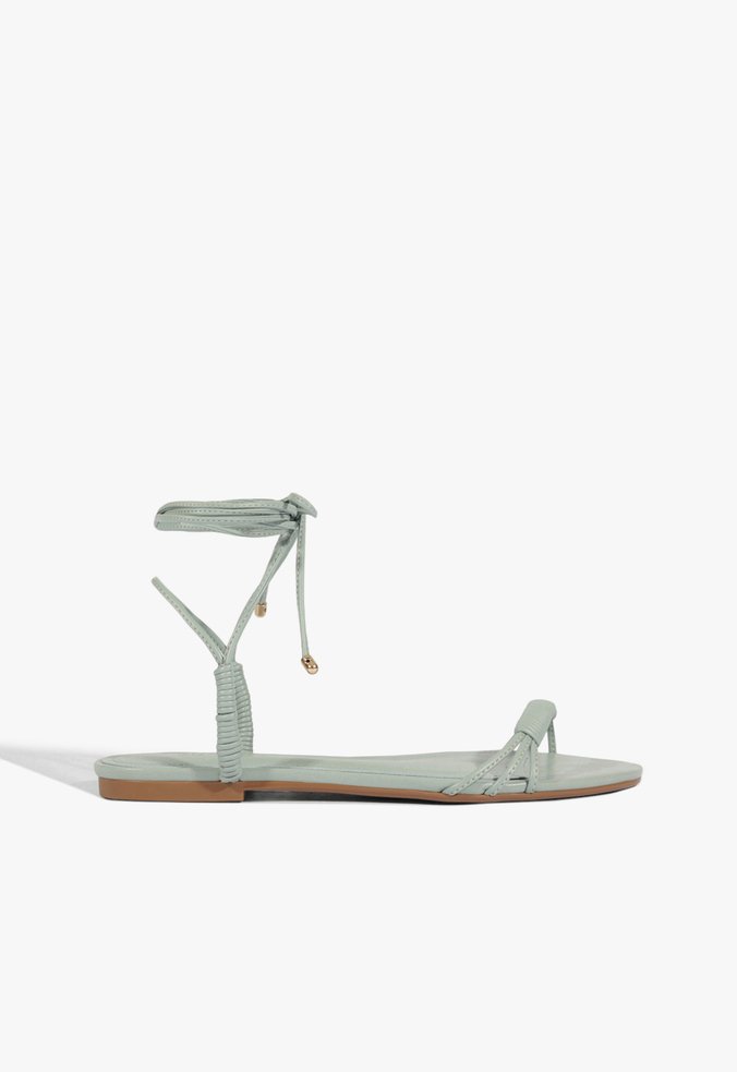 Sandália Rasteira Amarração Azul Clara