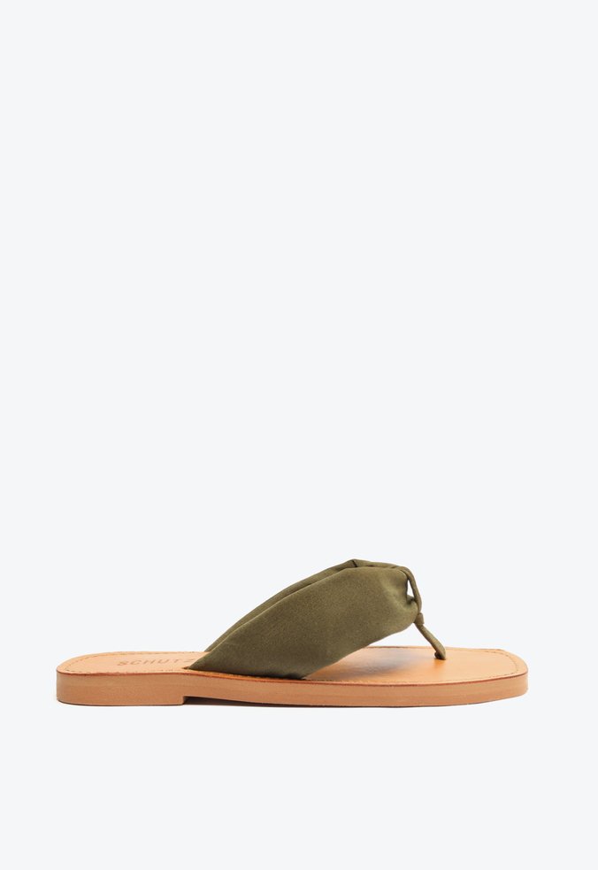 Sandália Flip-Flop Ana Camurça Verde