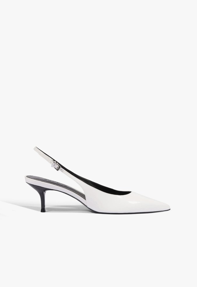 Scarpin Slingback Couro Branco