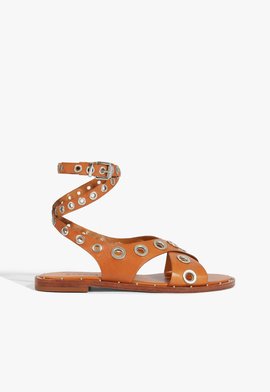 Sandália Fresh Boho Couro Marrom