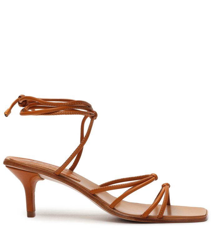 Sandália Mid Heel Strings Ocre