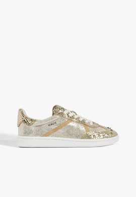 Tênis Vintage Couro Dourado