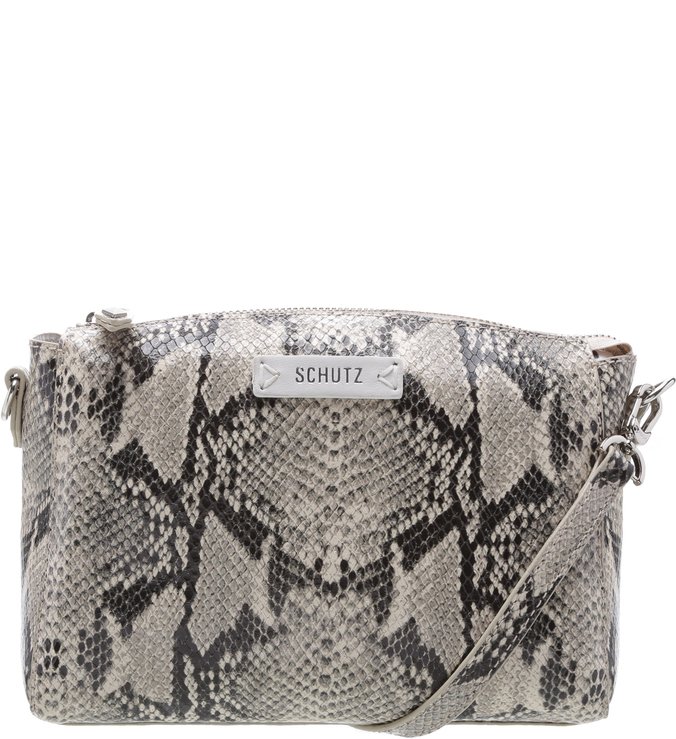 Bolsa Tiracolo Lili Python Cinza