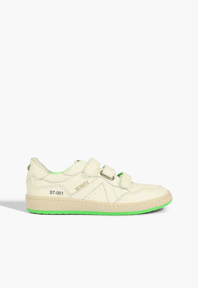 Tênis ST 001 Couro Branco e Verde