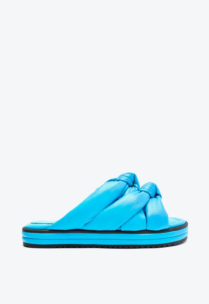 Sandália Papete  Flatform Azul