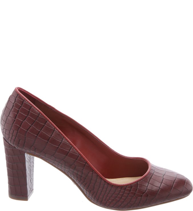 Scarpin Croco Red Wine