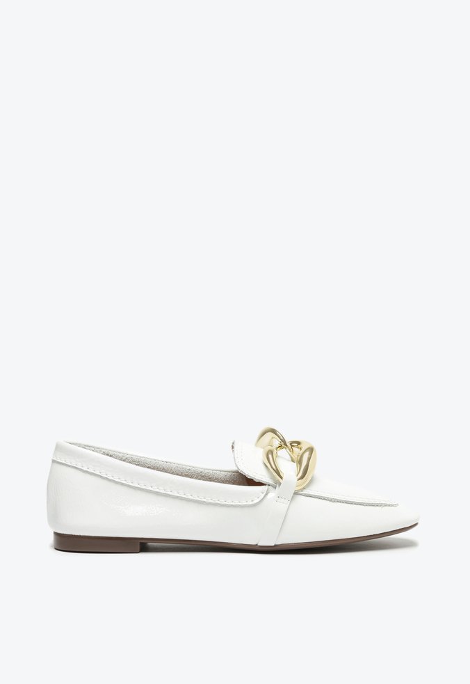 Mocassim Corrente Verniz Branco