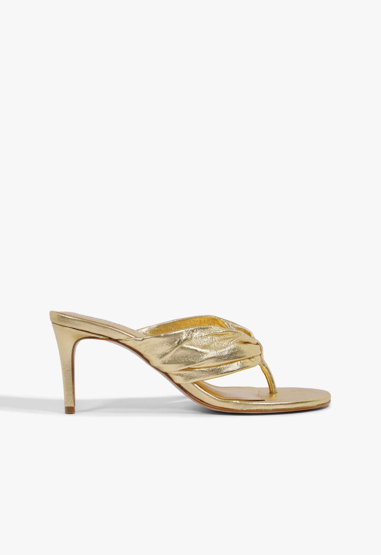 Tamanco Salto Fino Willow Couro Dourado | Schutz