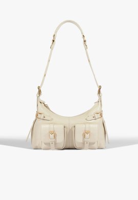 Bolsa Tiracolo Shoulder Bea Média Couro Branca