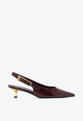 Sapato Slingback Couro Vermelho