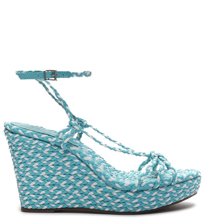 Sandália Anabela Freshfull Braid Acqua