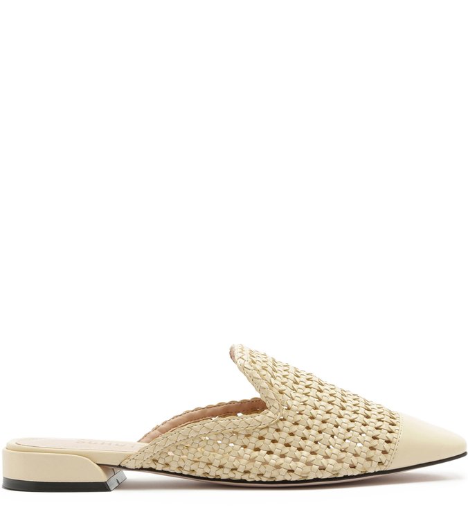 Flat Mule Trama White Flat Mule Trama White