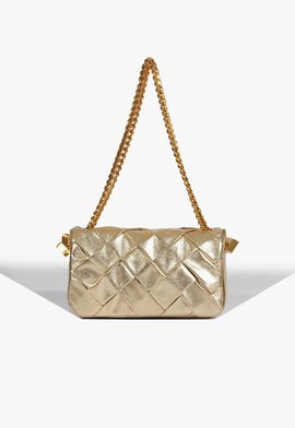 Bolsa Weave Couro Dourada