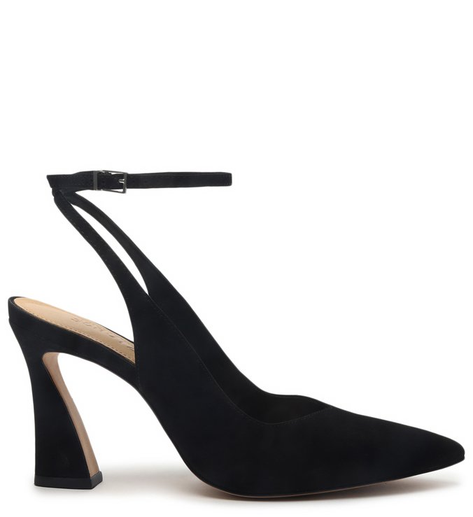 Sapato Scarpin Slingback Salto Arquitetônico Preto