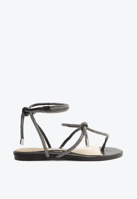 Sandália Rasteira Leslie Shine Preta | Schutz
