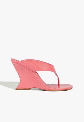 Tamanco Anabela Maya Couro Pink