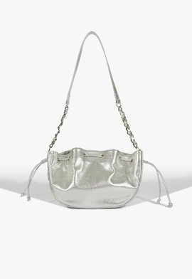 Bolsa Tiracolo Elvie Couro Prateada