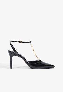 Mule de couro preto