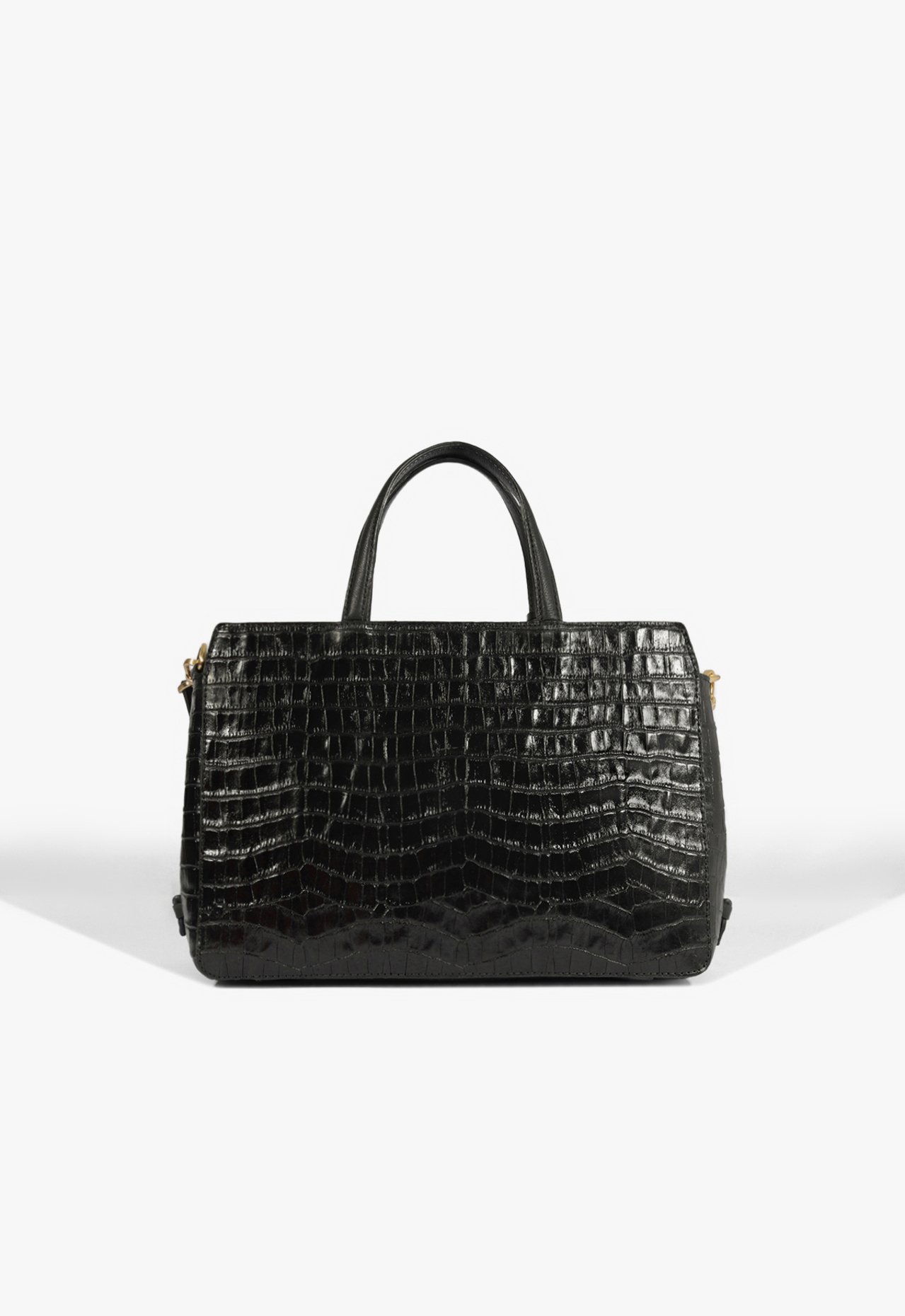 Bolsa Média Couro Croco Preta | Schutz