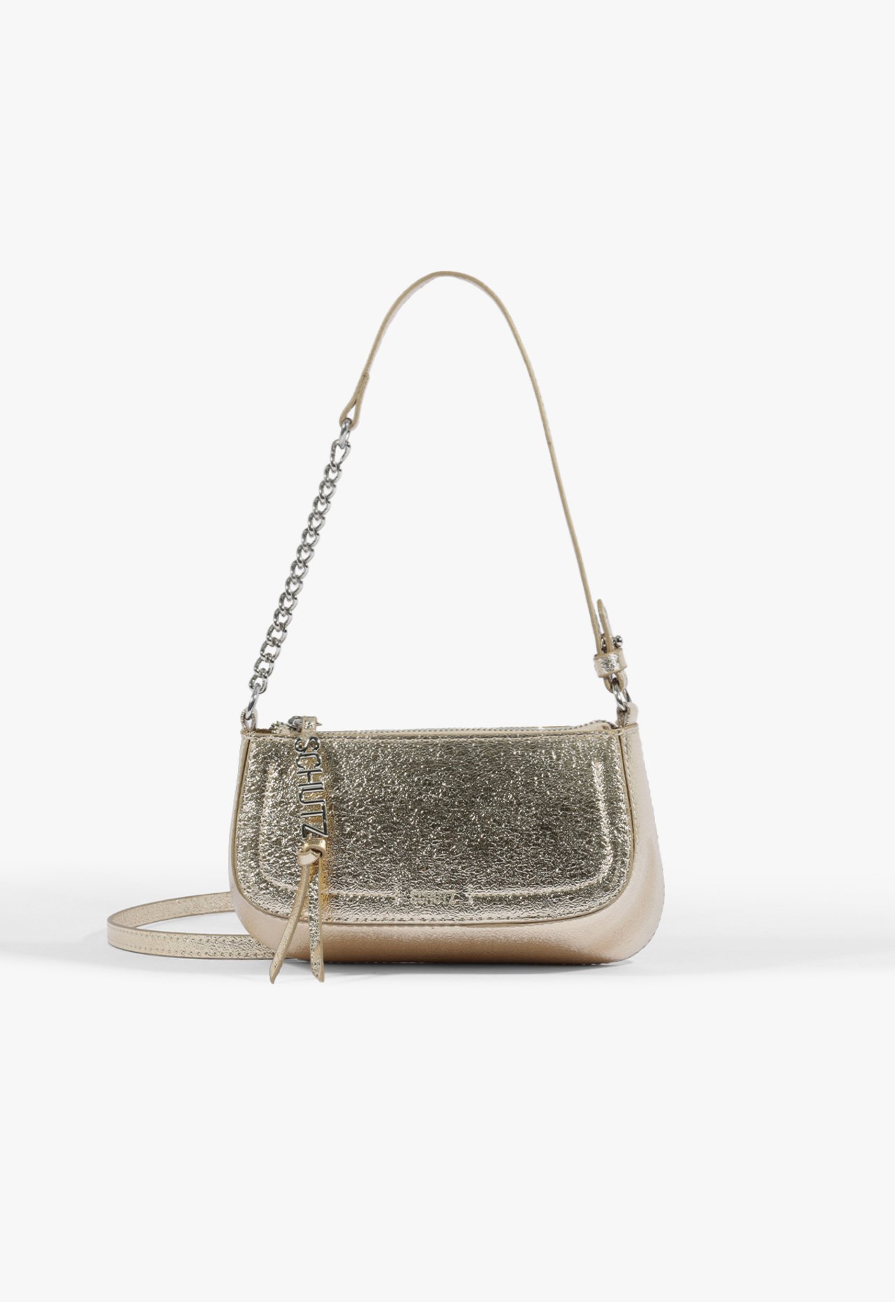 Vista 2 Bolsa Tiracolo Mini Tina Dourada Clara | Schutz Schutz BR Dourado Schutz BR Dourado