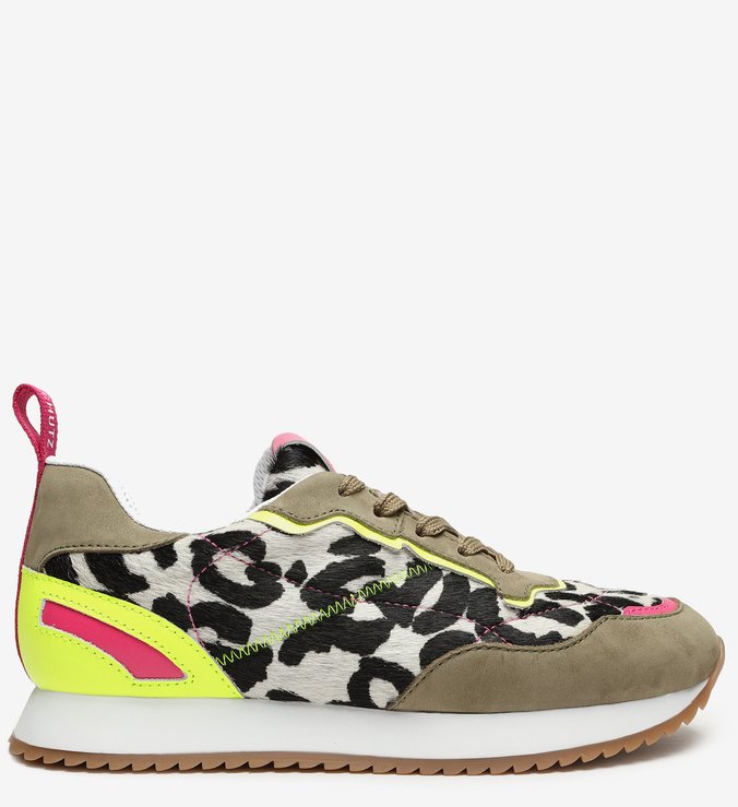 Tênis Ninety New Retro Animal Print Neon
