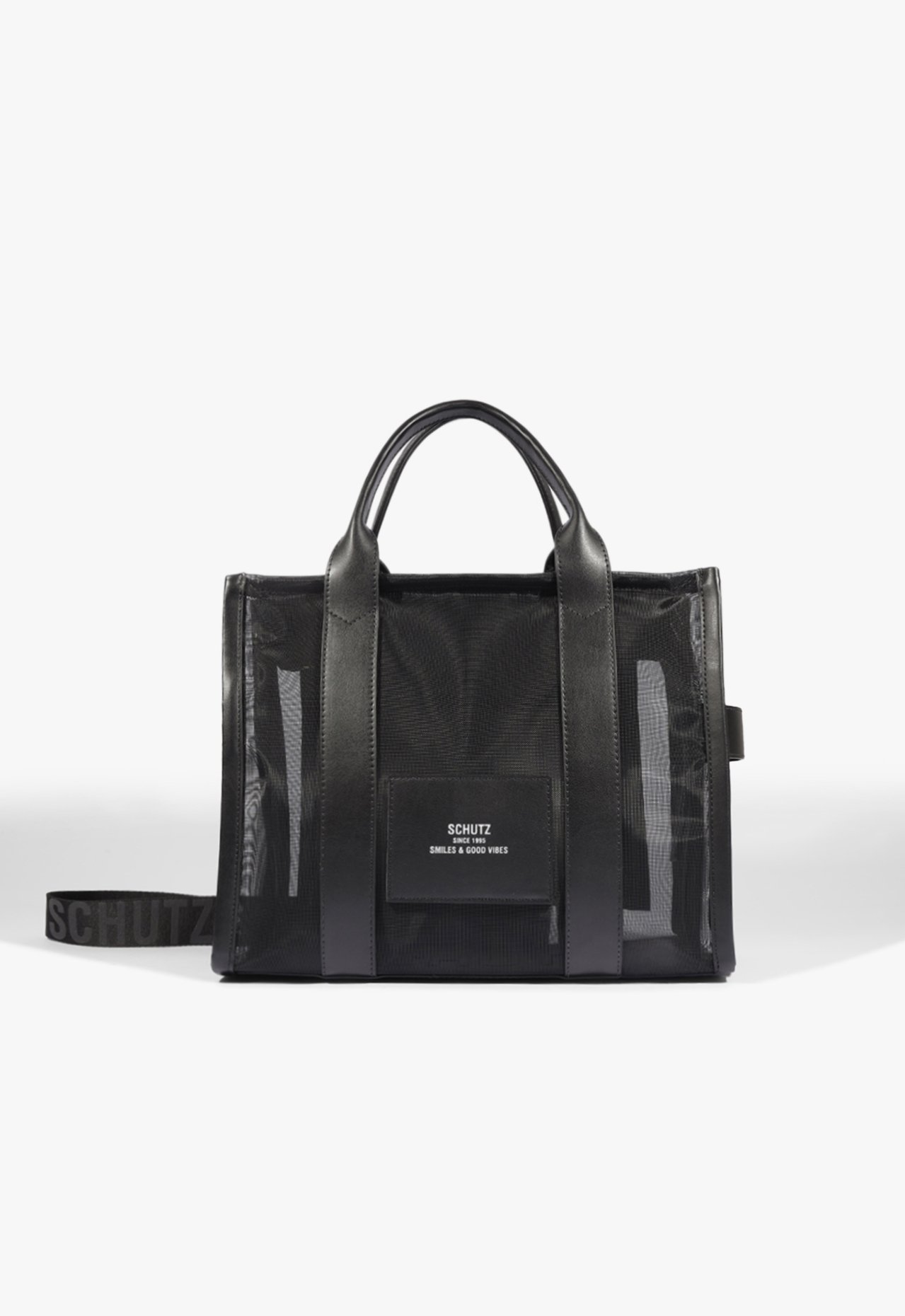 Vista 2 Bolsa Tote Tiracolo Tela Preta | Schutz Schutz BR Preto Schutz BR Preto