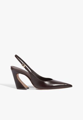 Sapato Lexi Sling Block Couro Marrom