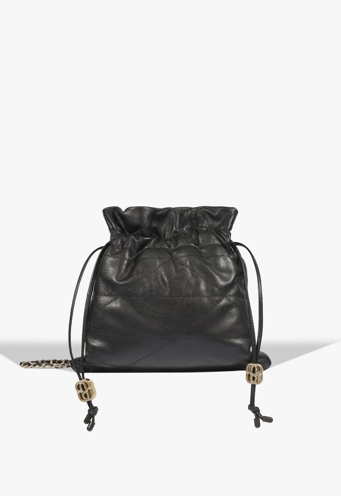 Bolsa Bucket Angel Média Couro Preta